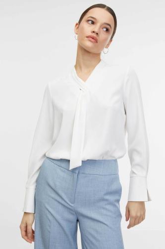 Orsay γυναικεία μπλούζα μονόχρωμη με γραβάτα λαιμόκοψη - 1000477-X11-4201 Λευκό